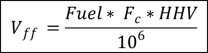 Equation C-13: Annual Volume of CO2 Emitted from Combustion of a Particular Fossil Fuel